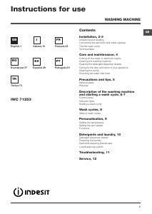 Manuale Indesit IWC 71253 ECO EU Lavatrice.